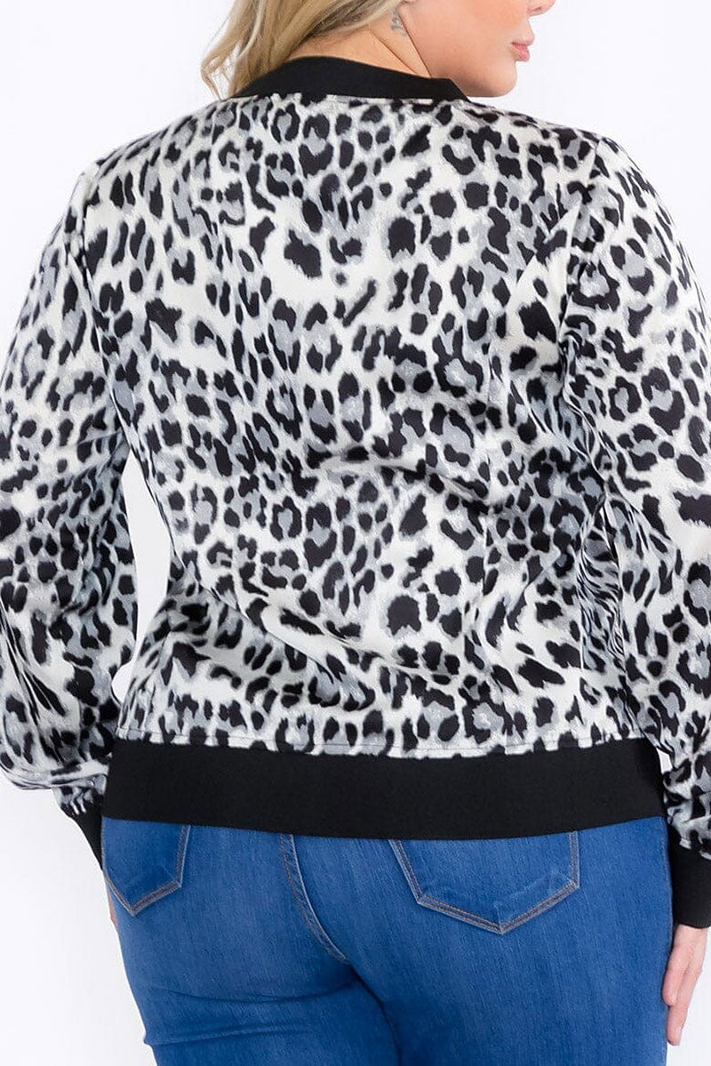 Zipper closure animal print jacket (RVWT9080)