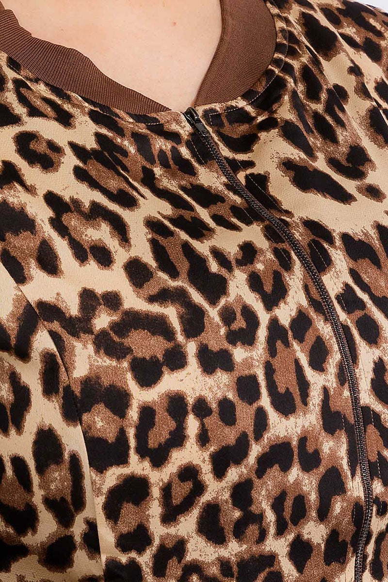 Zipper closure animal print jacket (RVWT9080)