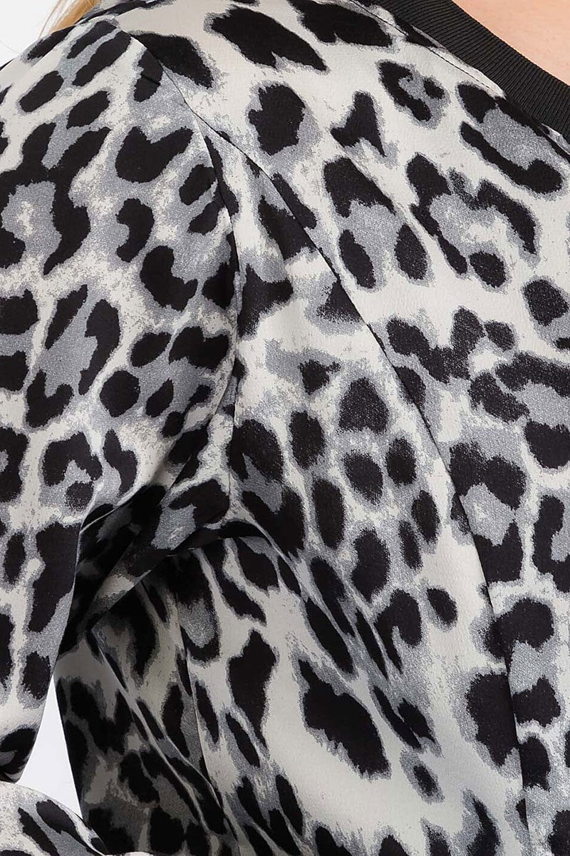 Zipper closure animal print jacket (RVWT9080)