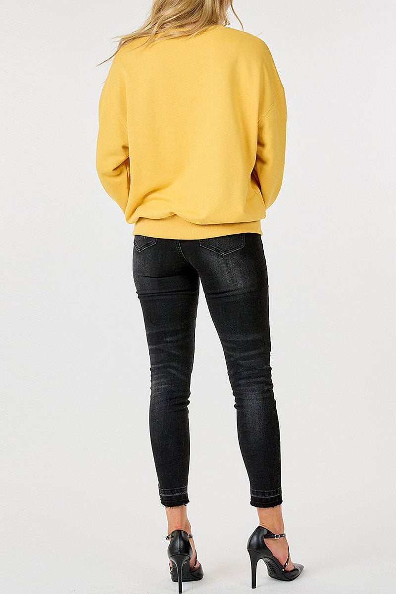 Feather studs detail pullover sweater (RVWT9822)