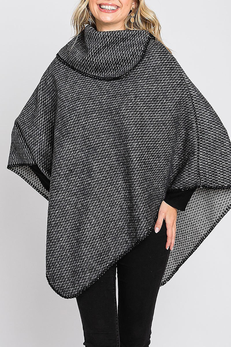 Solid textured neck poncho (DGS6122)