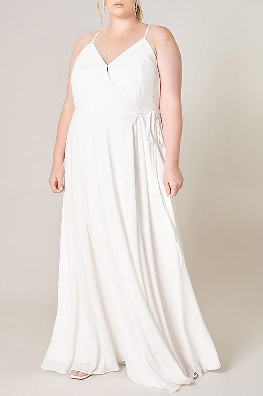 Sleeveless surplice open back maxi dress (EFWT3247)