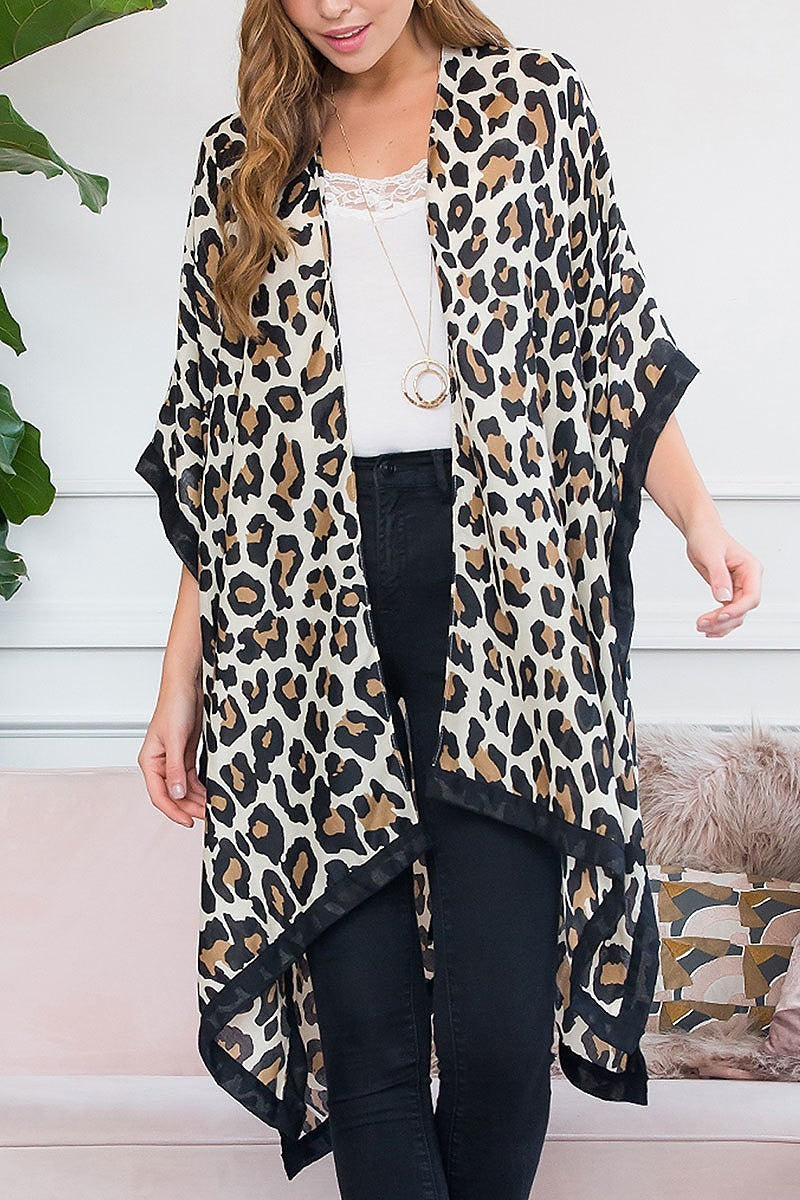 Leopard open front cardigan (EF2535)