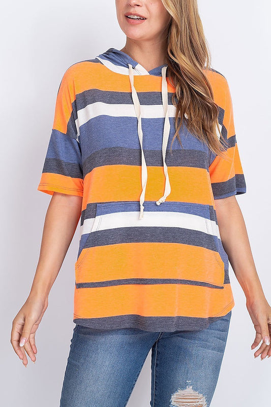 Stripe hoodie top (EF1910)