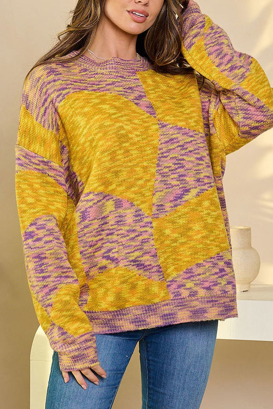 Long sleeve pullover multi sweater (EFWT6070)