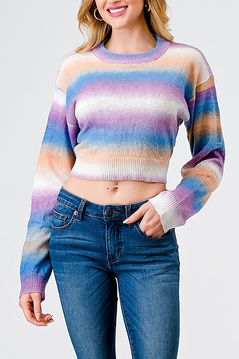 Long sleeve open back cropped sweater (TED1980)