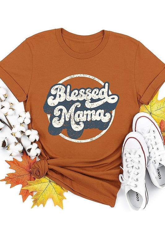 Blessed mama graphic top (EF3739)