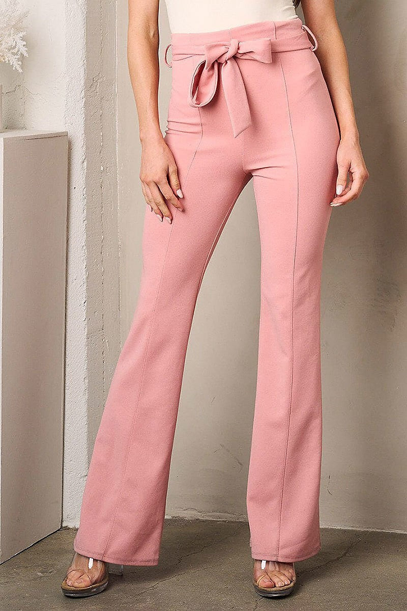 Wide leg self tie pants (EFWT3607)