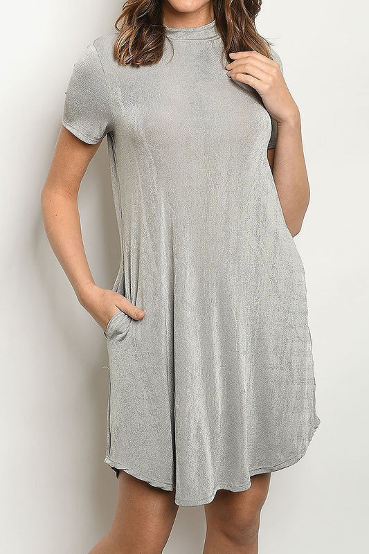 Mock neck tunic dress (DED5502)