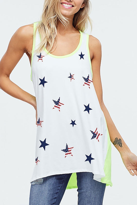 Star all over neon tank top (EF4442)