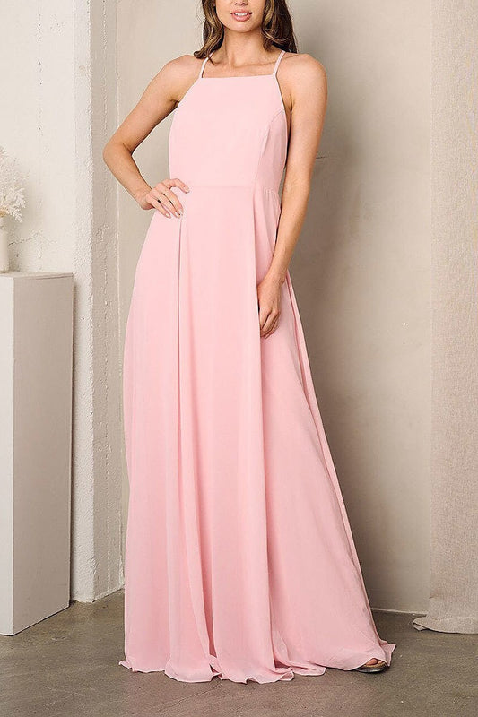 Sleeveless open back maxi dress (EFWT3076)