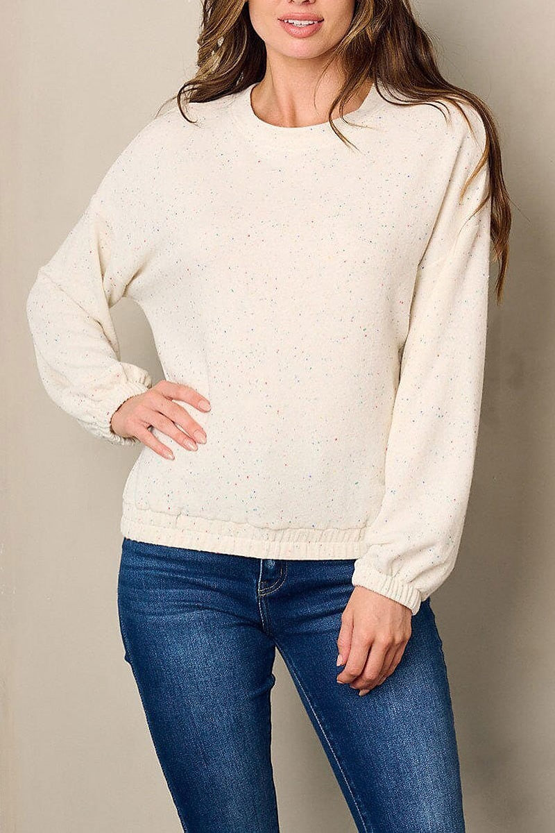 Long sleeve paint splatter pullover sweater (EFWT2898)