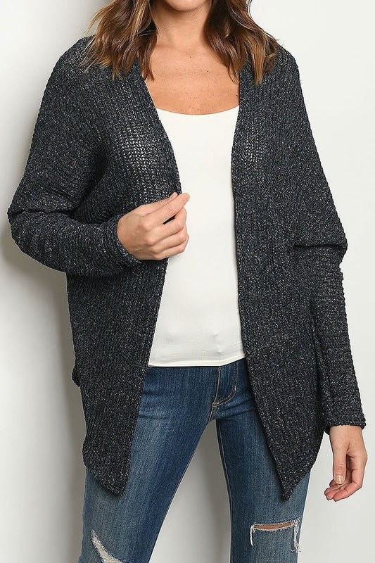 Open front loose fit sweater cardigan (DGS4763-1)