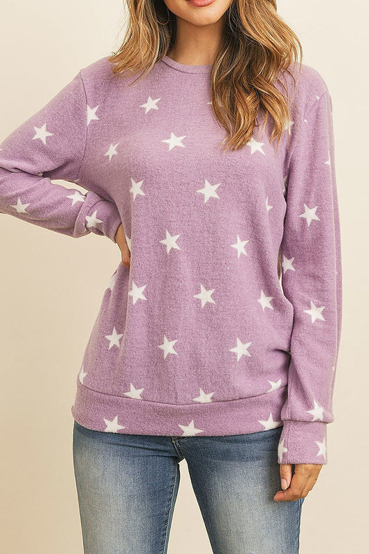 Star print loose fit top (ED8083)