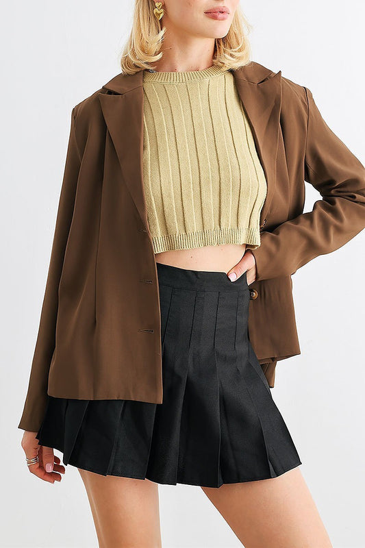 Button belted blazer (TED1984)