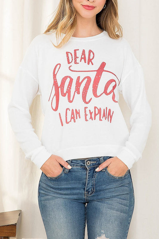 Dear santa i can explain print top (EF2612)