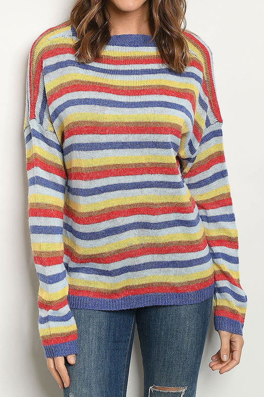 Crew neck stripe sweater (DGS4806)