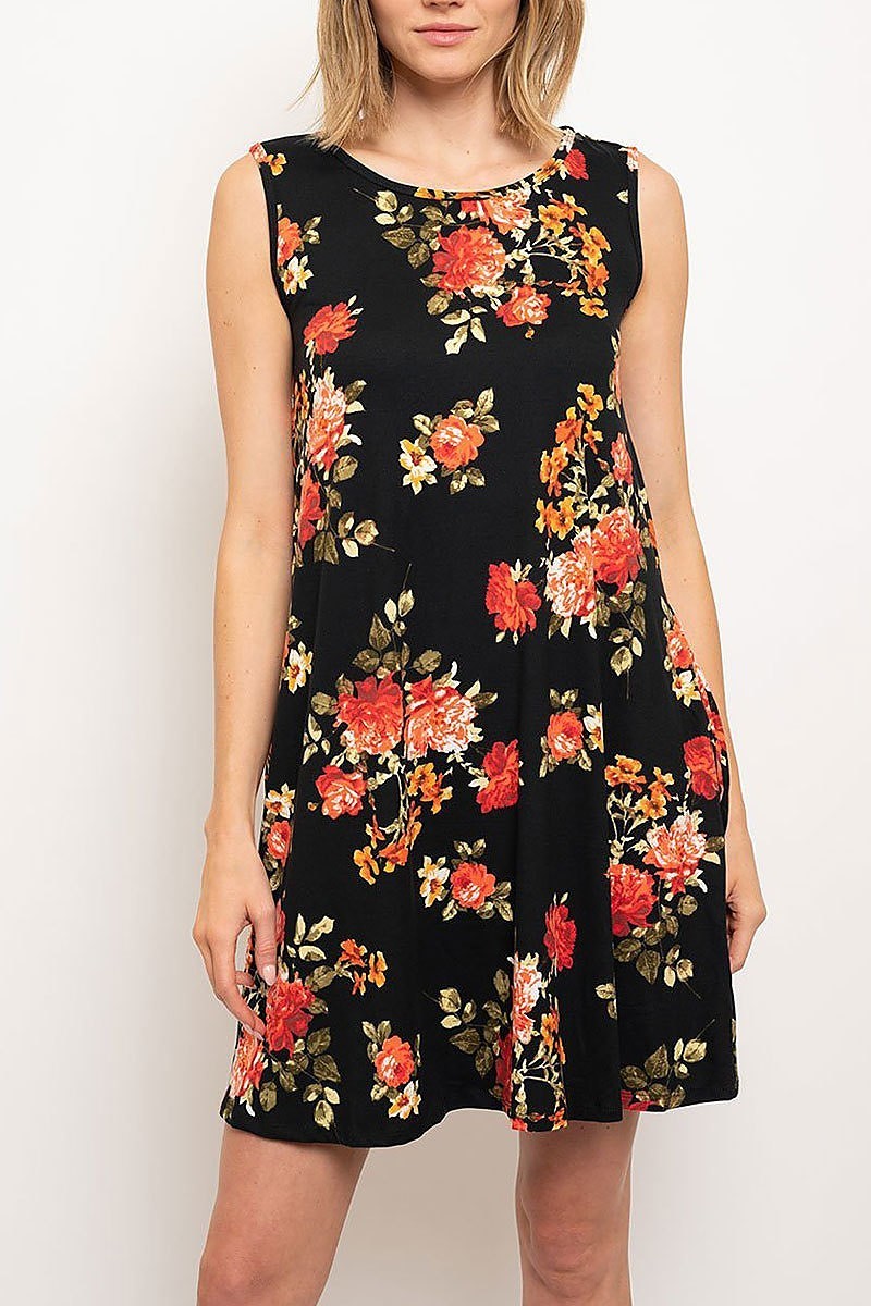 Floral print swing dress (EDWT2352)