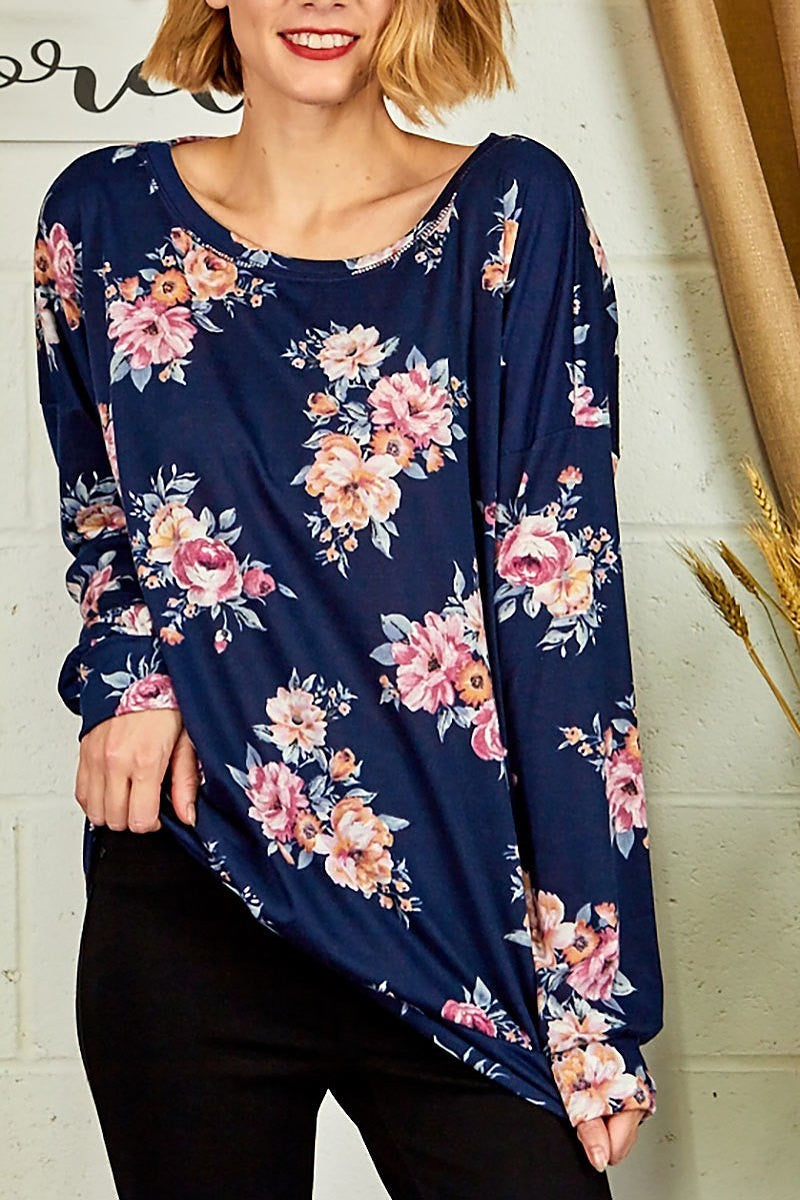 Long sleeve floral top (EF4883)