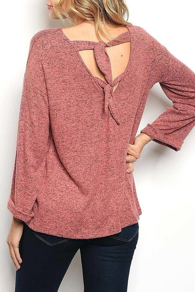 TIE BACK DETAIL SWEATER (DGS3709)