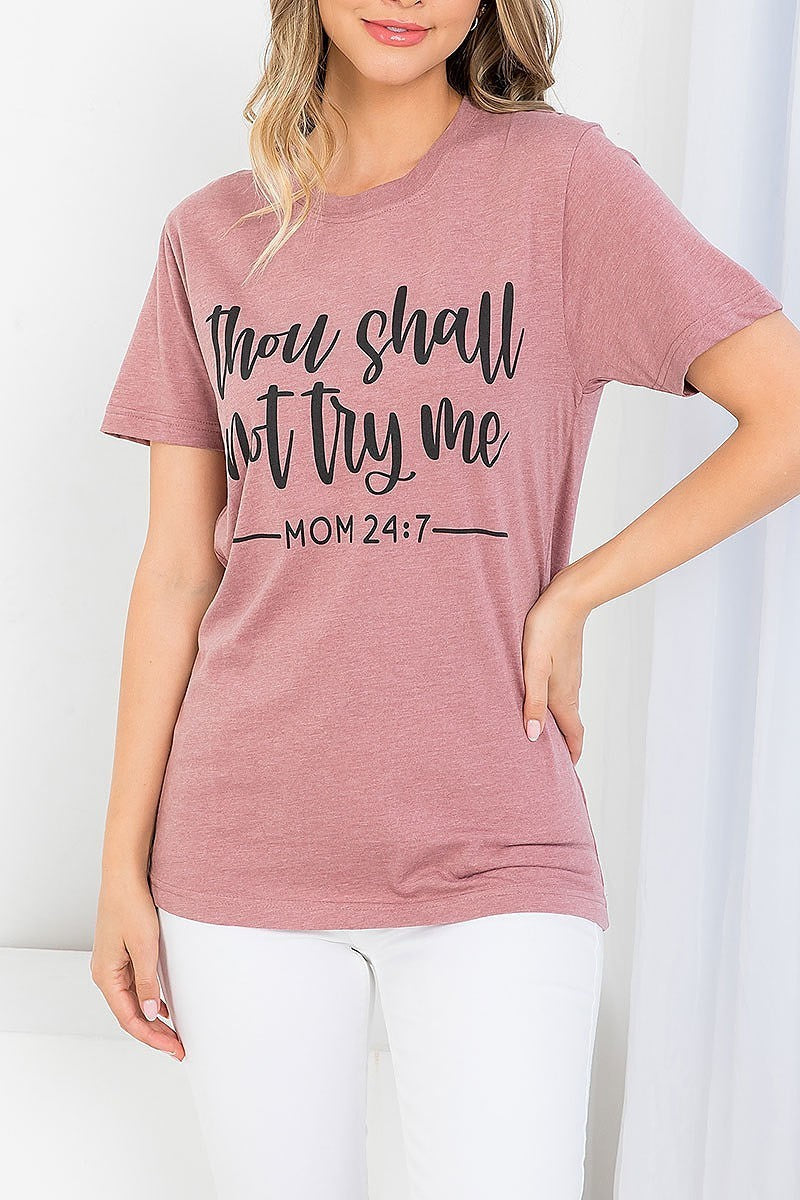 Thou shall not try me graphic tee top (EF3539)