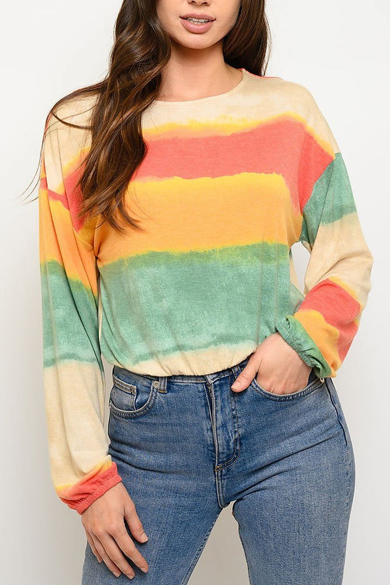 Long sleeve tie dye top (EDWT3522)