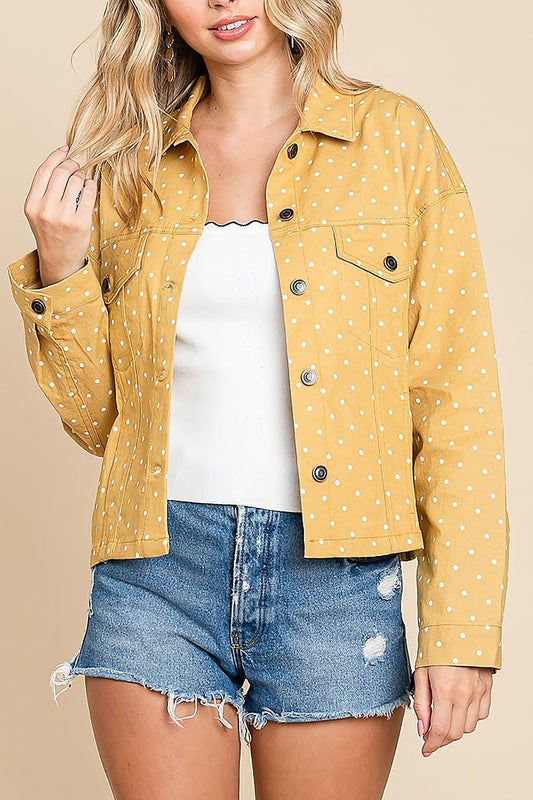 Polka dot shirt jacket (EDH1408)