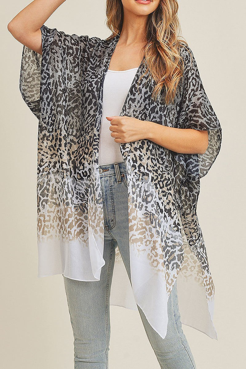 Multi color leopard kimono (EF3407)