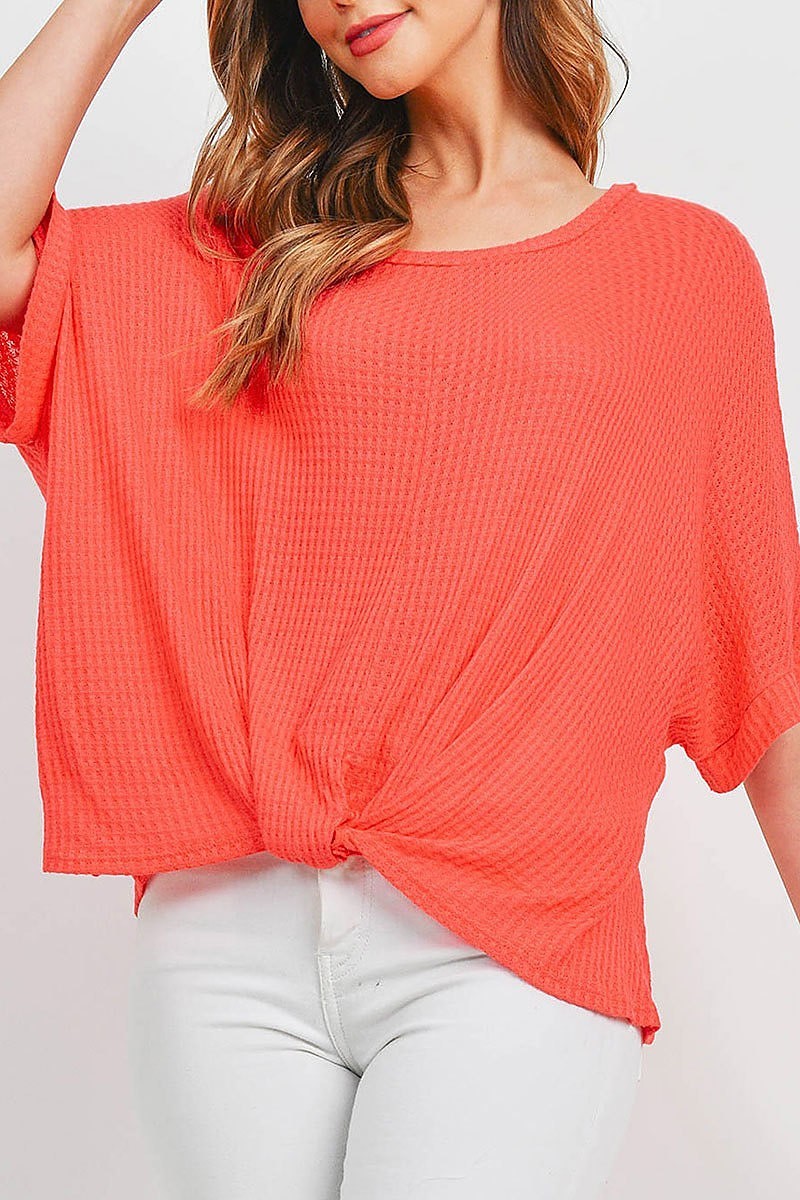 Twist front dolman sleeve top (EF1099)