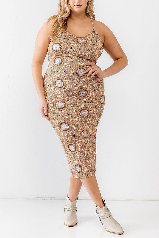 Medallion print midi dress (TED1685)