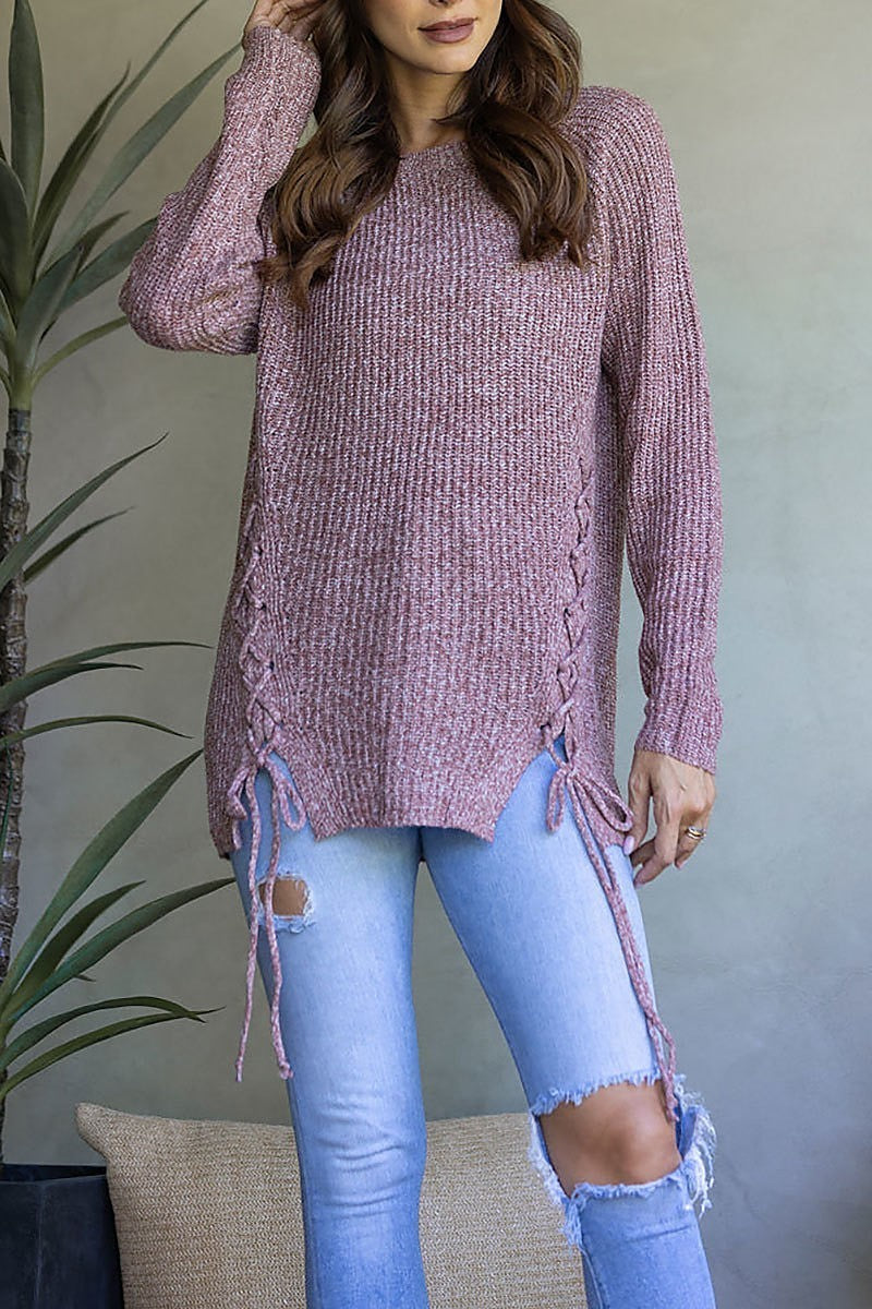 Soft knit crisscross sweater (EDSW3670)