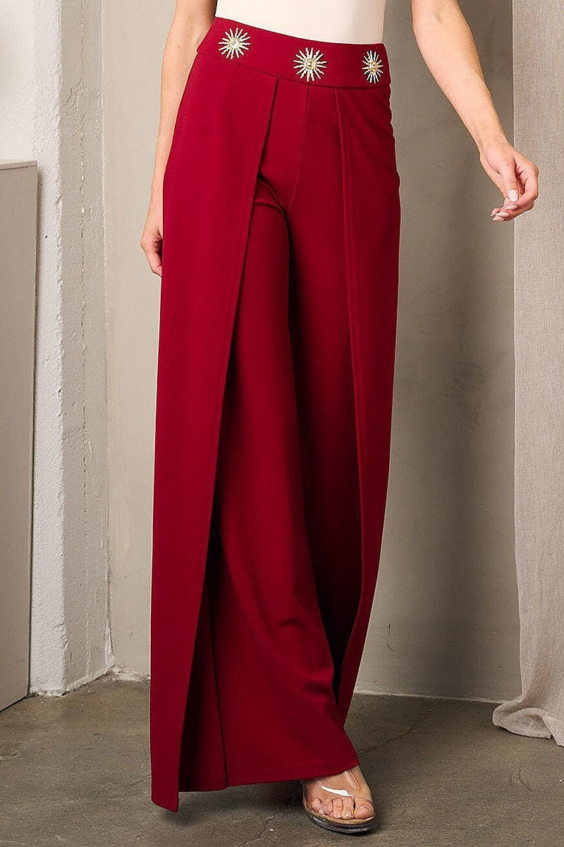 Wide leg sun detailed pants (EFWT3609)