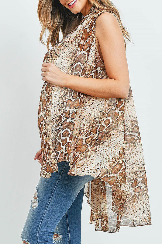 Snake skin light kimono vest (ED9325)