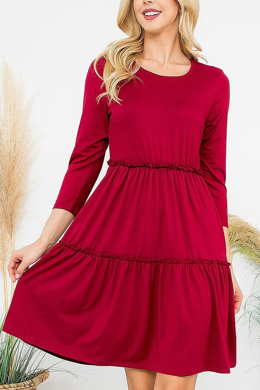 Long sleeve merrow detail dress (DED8859)