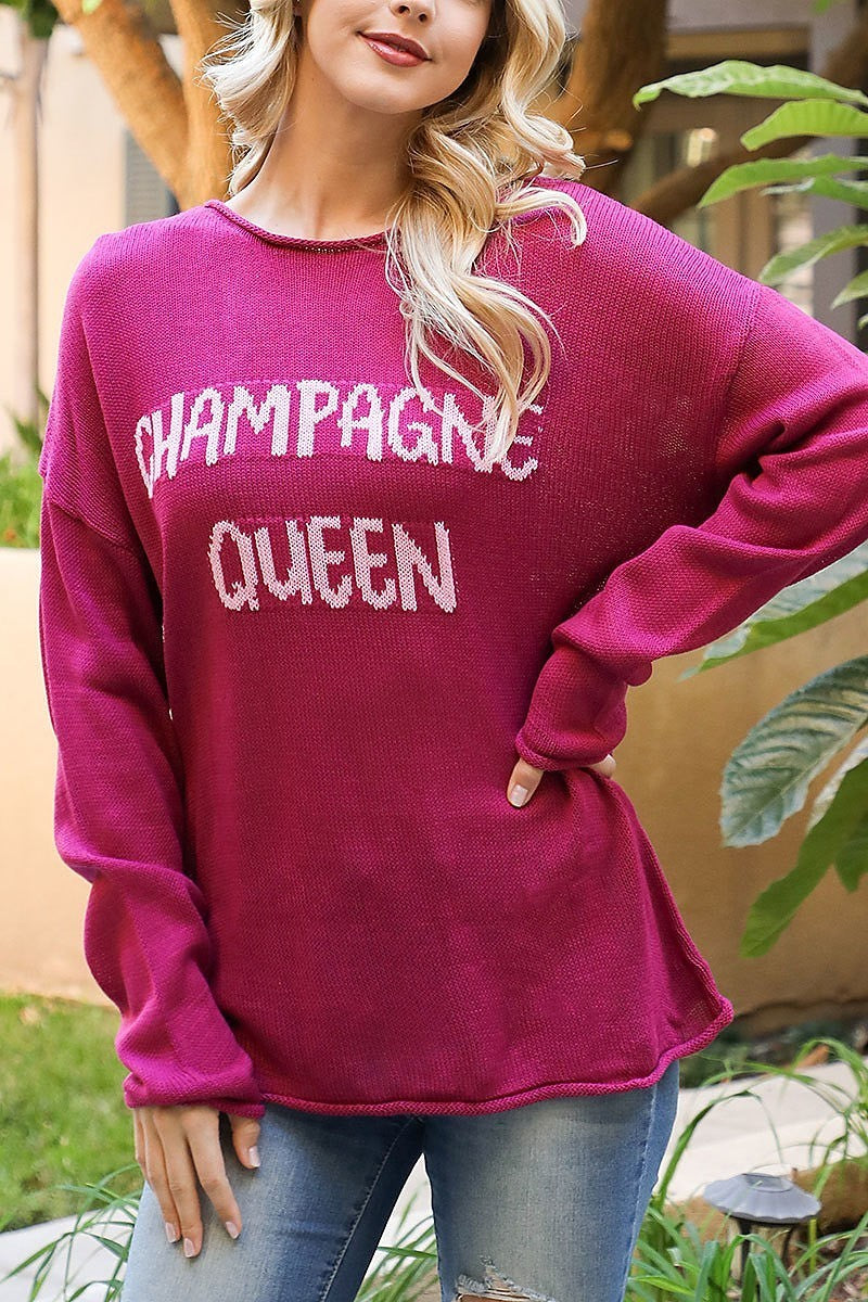 Champagne queen knit top (XDG8139)