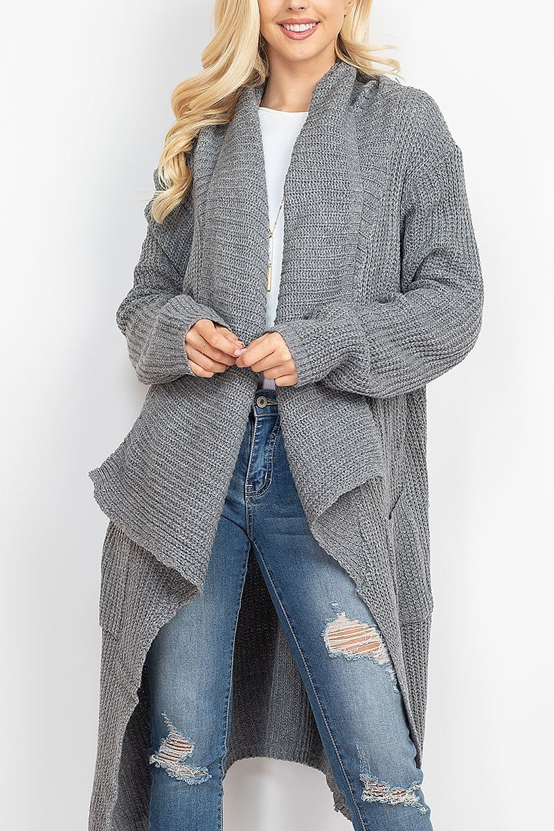 Knee length shawl cardigan (DGS5285)