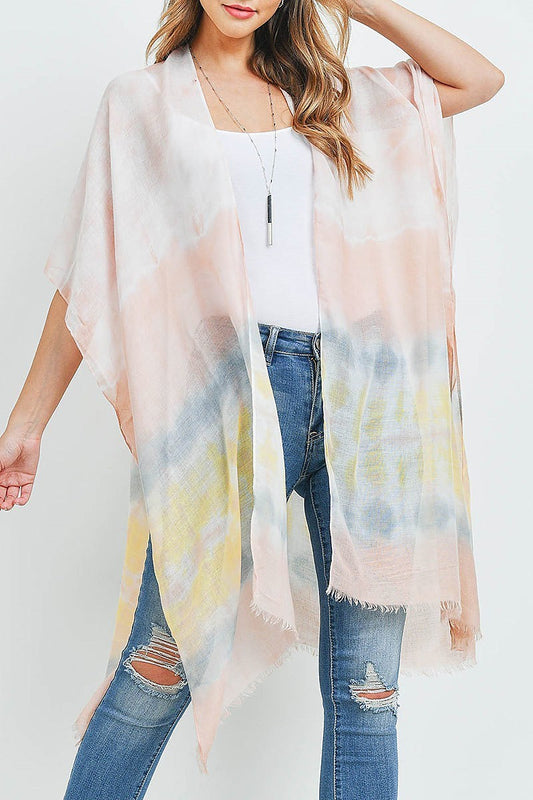 Tie dye open front kimono (ED9659-REST)