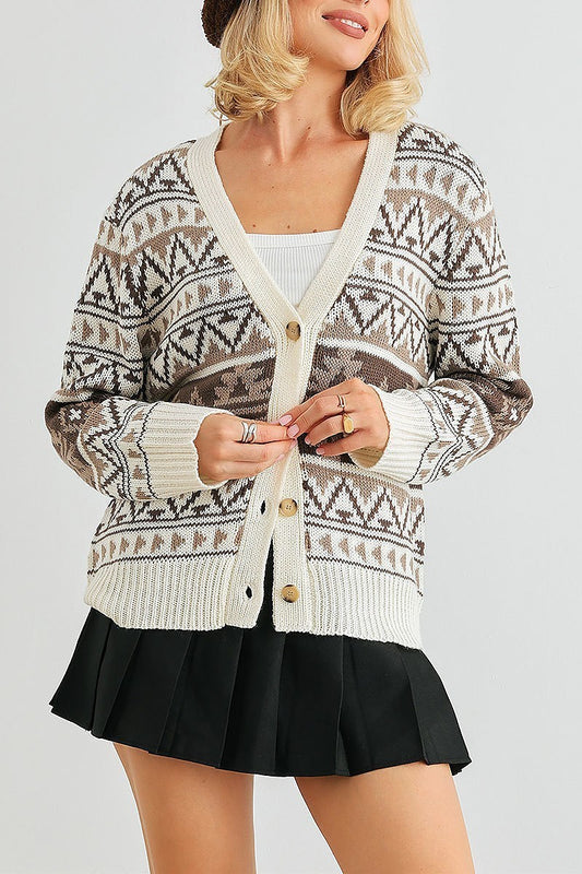 Fair isie knit button up cardigan sweater (TED2072)