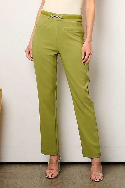 Zip up detailed wide leg pants (EFWT9082)