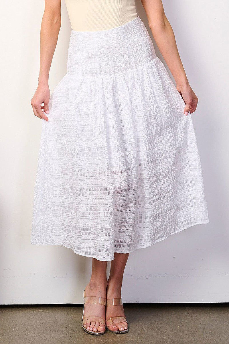 Zip up detailed midi skirt (EFWT8935)