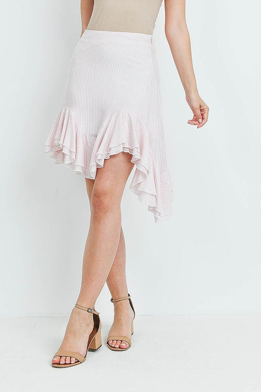 Asymmetrical double ruffle detail mini skirt (DGB3004)