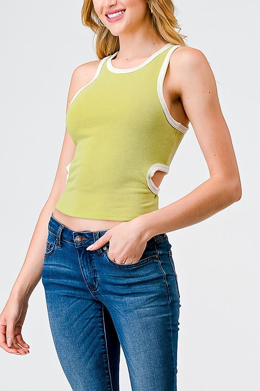 Cutout back color block solid top (TED1808)