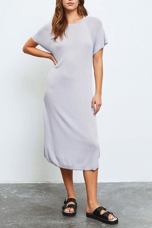 Batwing short sleeve sweater midi dress (TED2835)