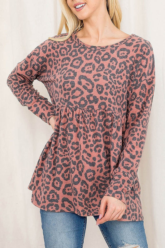 Animal print loose fit top (EF2762)