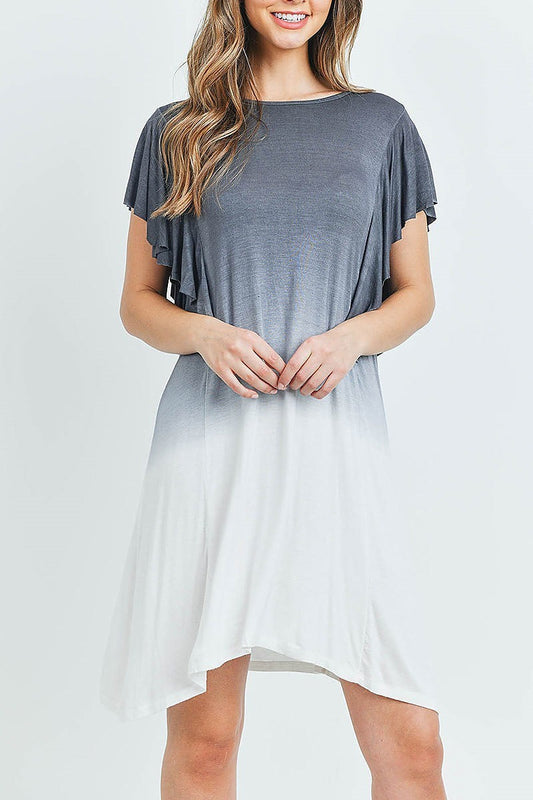 Ruffle detail tie dye tunic dress (DED5815-1)