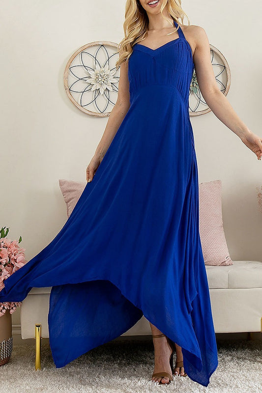 V neck spaghetti maxi dress (DED8248)