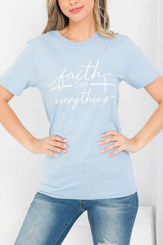 Faith over everything graphic tee top (EF3540)