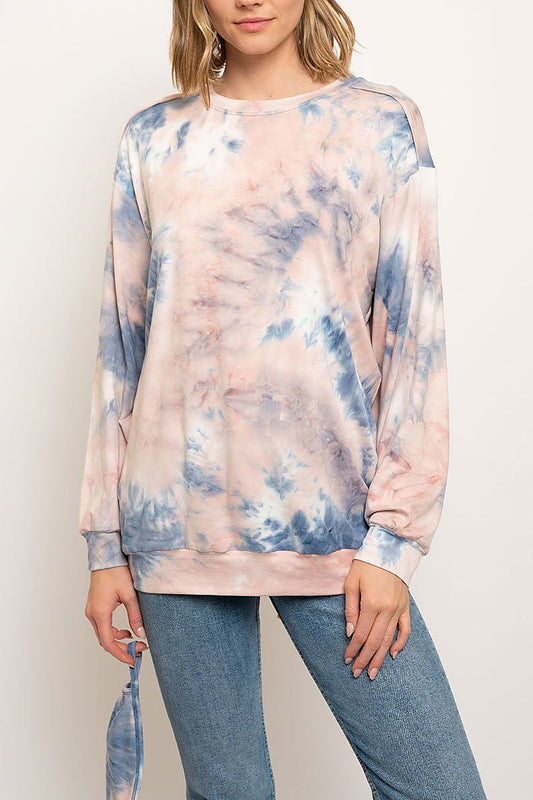 Oversize tie dye with mask set top (EDWT2525)