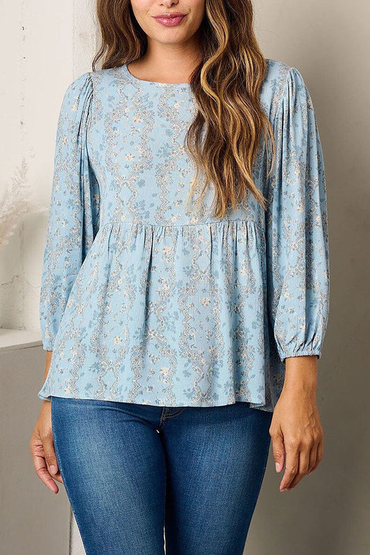 Quarter sleeveless tunic floral print top (EFWT3410)