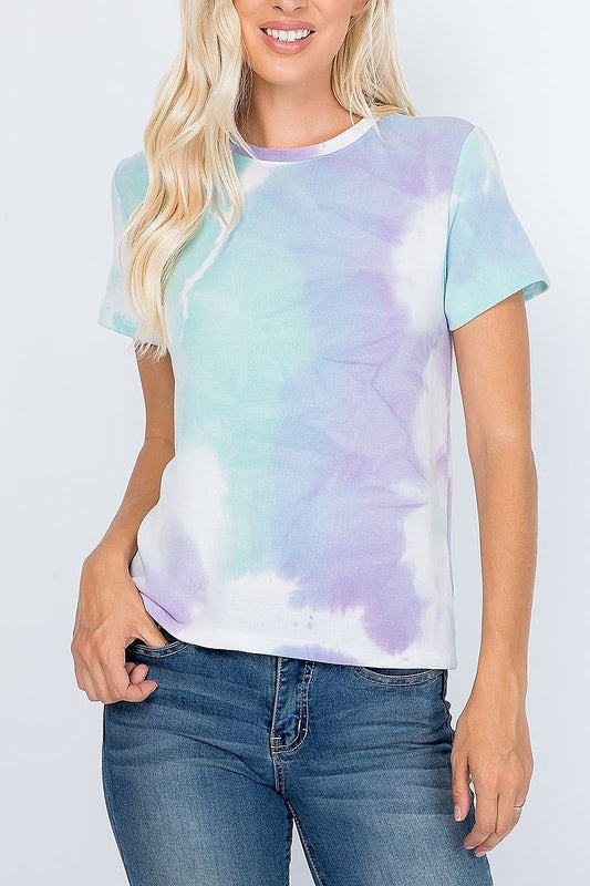 Crew neck tie dye top (EF2157)